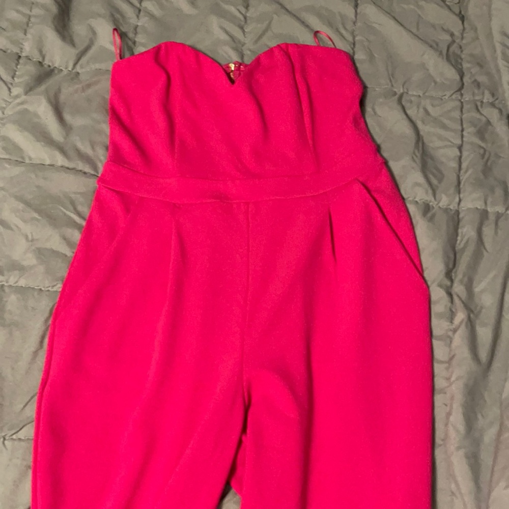 Hot pink express jumpsuit